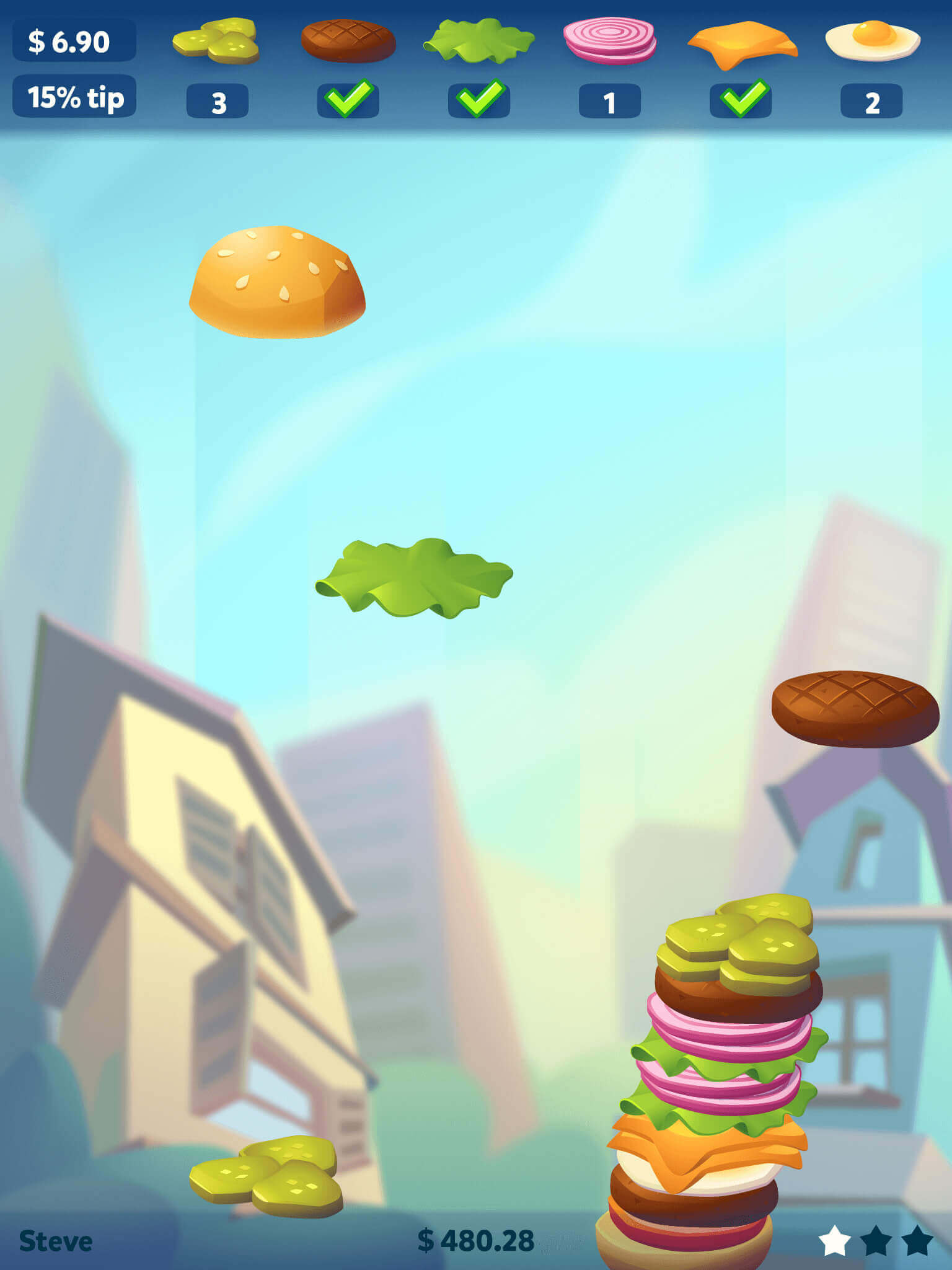 Stapel den Burger
